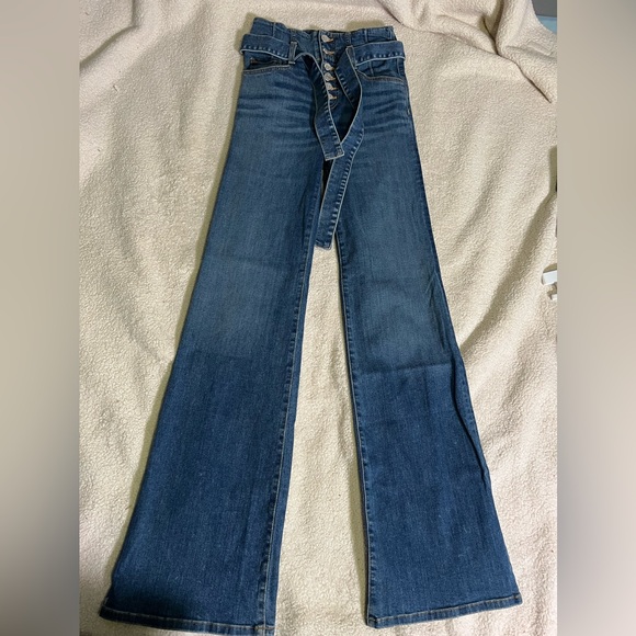 Veronica Beard Rosanna Corset Wide Leg Jeans 25/0 - Picture 4 of 16